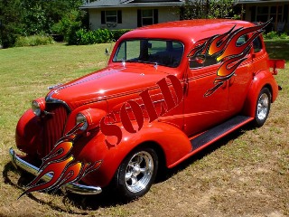 Left front 1937 Chevrolet Master Deluxe Custom Sedan