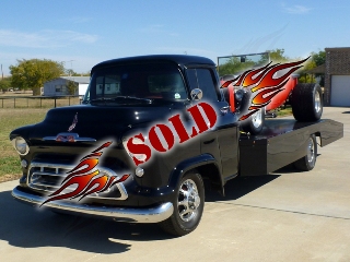 Left front 1957 Chevrolet COE Flatbed