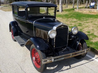 Right front 1931 Ford Model A Tudor Sedan